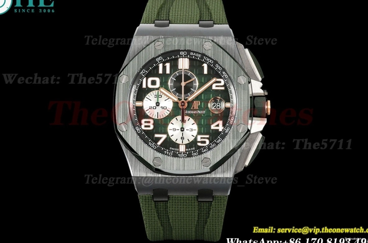 Oak 44mm Green 26405CE SS A7750 RU Royal Dial Offshore TKF 0427